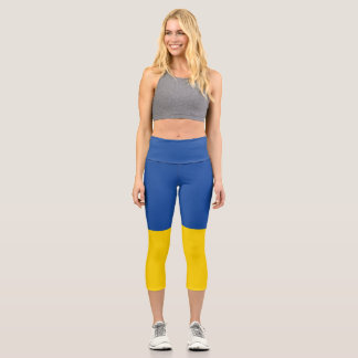 Ukraine Flag, Ukrainian Country Patriotic Gift Capri Leggings