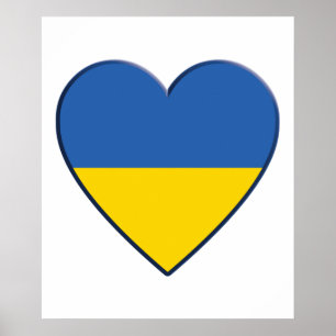 Ukraine Flag, Ukrainian Heart Print Flag