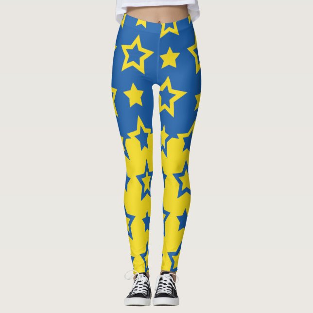 Ukraine Flag Ukrainian Patriotic Leggings (Front)