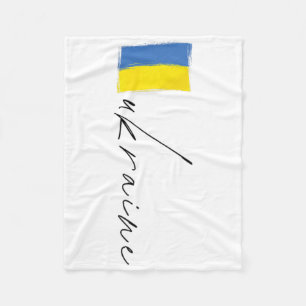 Ukraine Flag Ukrainian Patriotic Signature Europe  Fleece Blanket