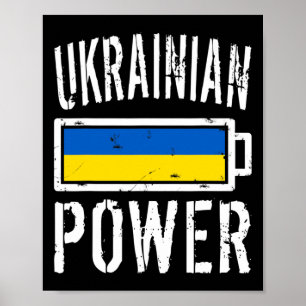 Ukraine Flag Ukrainian Power Ttery Proud Tee  Poster
