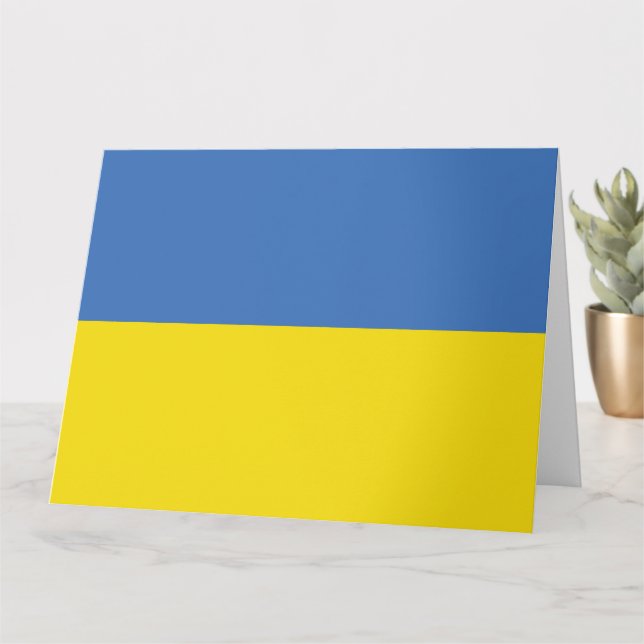 Ukraine Flag, Ukrainian Slava Ukraini Слава Україн Card (Small Plant)