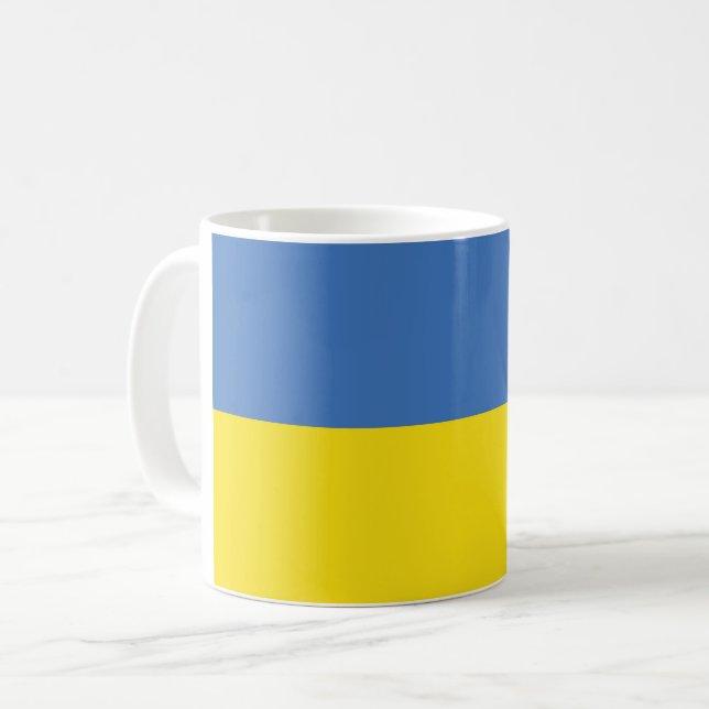 Ukraine Flag, Ukrainian Slava Ukraini Слава Україн Coffee Mug (Front Left)