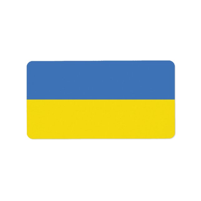 Ukraine Flag, Ukrainian Slava Ukraini Слава Україн Label (Front)