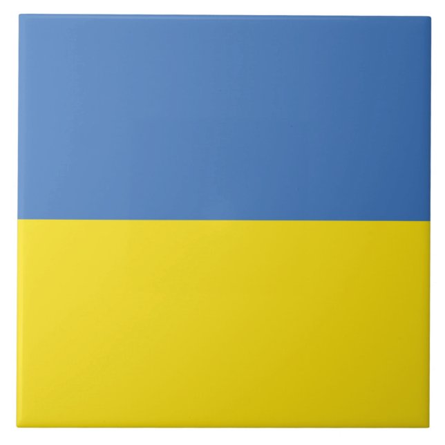 Ukraine Flag, Ukrainian Slava Ukraini Слава Україн Tile (Front)