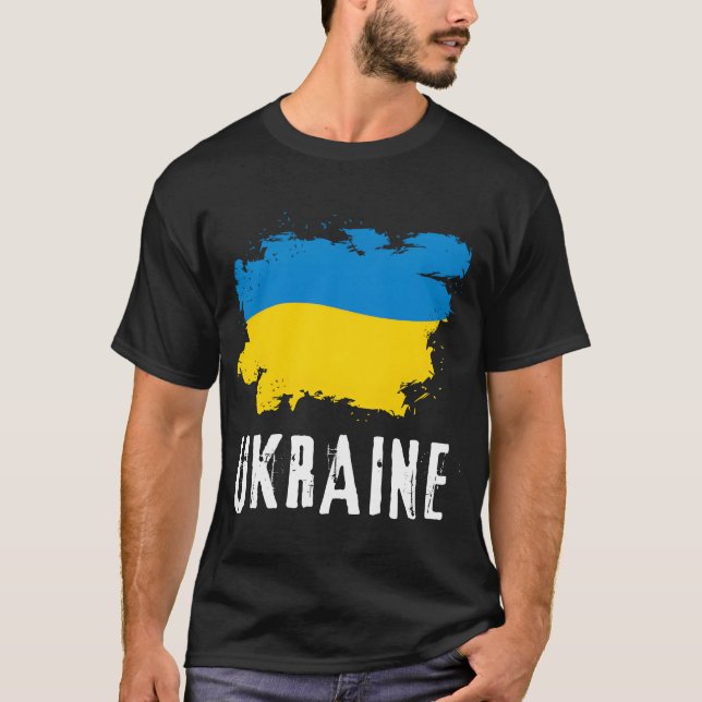 Ukraine Flag Ukrainian Support Pride gift T-Shirt (Front)