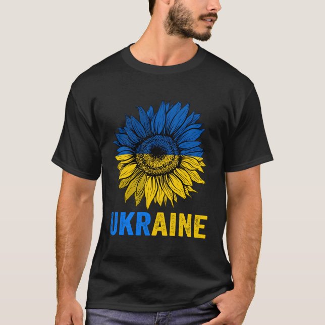 Ukraine Flag Ukrainian Support T-Shirt (Front)