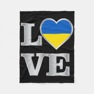 Ukraine Flag Ukrainian Ukraine Pride Heart 2  Fleece Blanket