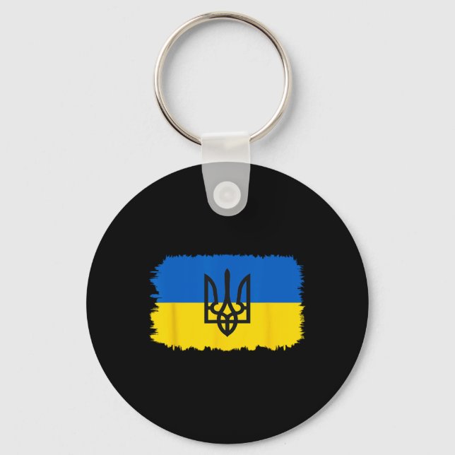 Ukraine Flag Ukrainian Ukraine Pride Heart 4  Keychain (Front)