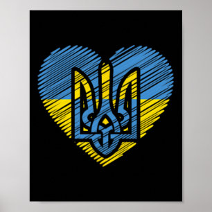 Ukraine Flag Ukrajina Ukrainian Peace Heart  Poster