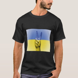 Ukraine Flag V Hand Peace and Love T-Shirt