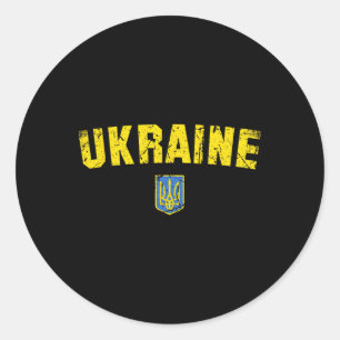 Ukraine Flag Vintage Men Women Kids Ukraine 2 Classic Round Sticker