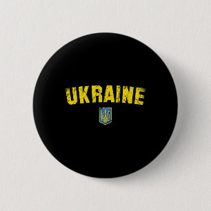 Ukraine Flag Vintage Men Women Kids Ukraine 2  Inch Round Button