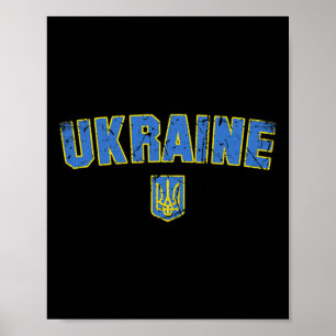 Ukraine Flag Vintage Men Women Kids Ukraine 3  Poster