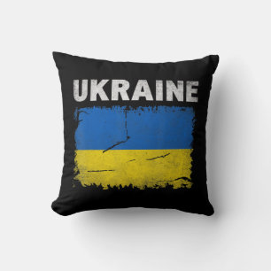 Ukraine Flag Vintage Ukrainian National Colours Cl Throw Pillow
