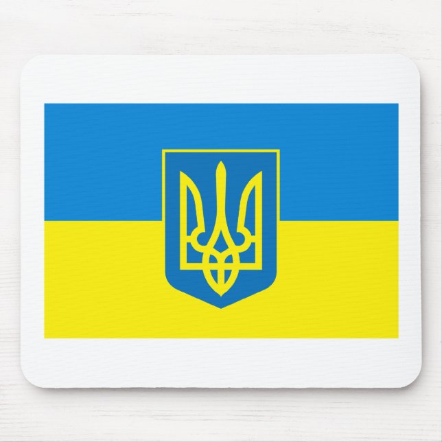 Ukraine Flag w COA Mousepad (Front)