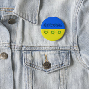 Ukraine Flag w Sunflowers  2 Inch Round Button