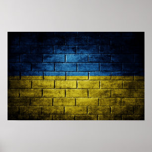 Ukraine flag wall poster