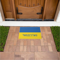Ukraine flag welcome door mat