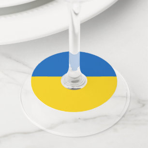 Ukraine flag wine glass tag
