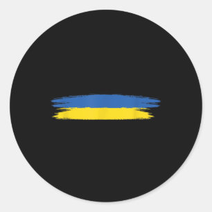 Ukraine Flag With Colours Blue And Yellow _ No War Classic Round Sticker