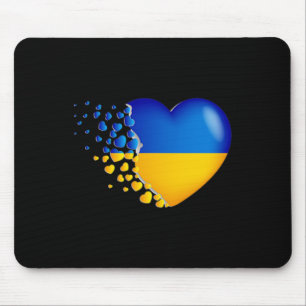 Ukraine Flag With Fly Out Small Hearts Mouse Pad