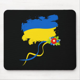Ukraine Flag With Folk Flowers Ukrainian Pride Ret Mouse Pad