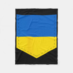 Ukraine Flag With Printed Ukrainian Flag Pocket Fleece Blanket