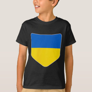 Ukraine Flag With Printed Ukrainian Flag Pocket  T-Shirt