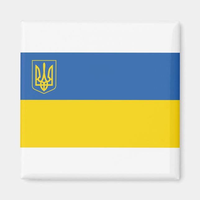 Ukraine-Flag-with-Trident Magnet (Front)