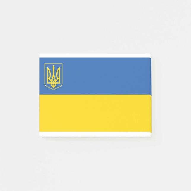 Ukraine-Flag-with-Trident Post-it Notes (Front)