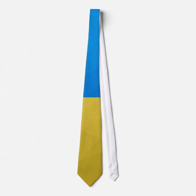 Ukraine flag yellow blue geometric pattern mesh tie (Front)