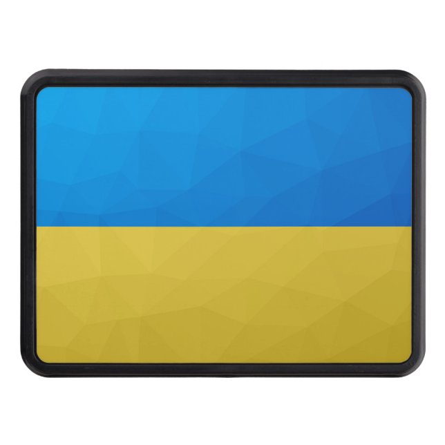 Ukraine flag yellow blue geometric pattern mesh trailer hitch cover (Front)