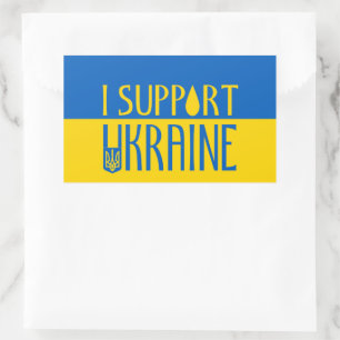 Ukraine flag yellow blue support teardrop emblem sticker
