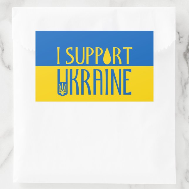 Ukraine flag yellow blue support teardrop emblem sticker (Bag)