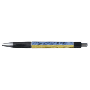 Ukraine flag yellow blue wood texture pattern pen