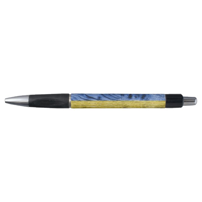 Ukraine flag yellow blue wood texture pattern pen (Front)