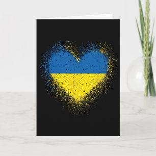 Ukraine Flagge Herz Männer Frauen Card