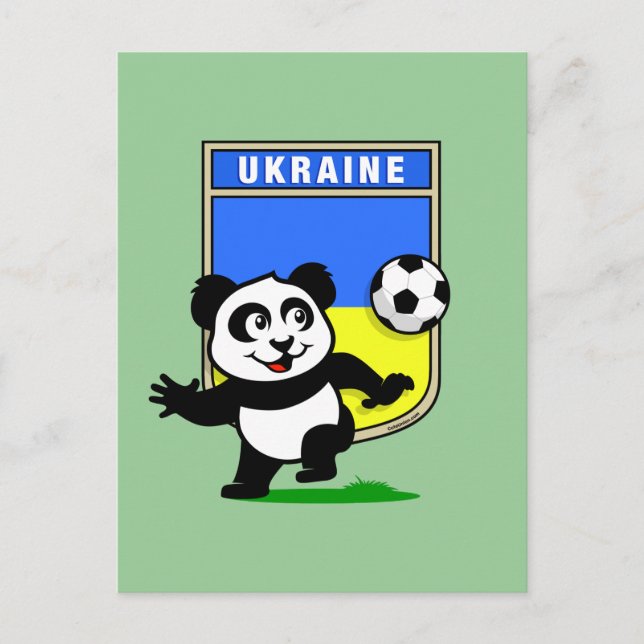 Ukraine Football Panda Postcard (Front)