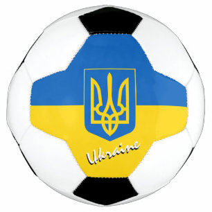 Ukraine Football & Ukrainian Flag / Sports Soccer Ball