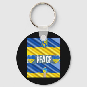 Ukraine for Peace Stand Up for Ukraine Stop the W Keychain