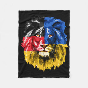 Ukraine Germany Flag Lion Deutschland Ukrainian Fl Fleece Blanket