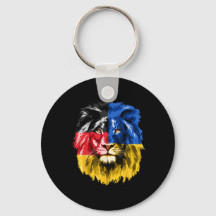 Ukraine Germany Flag Lion Deutschland Ukrainian Fl Keychain