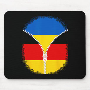 Ukraine Germany Flag Ukrainian German Zipper Mouse Pad