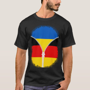 Ukraine Germany Flag Ukrainian German Zipper T-Shirt