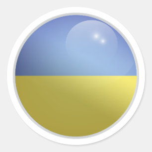 Ukraine Glossy Circle Flag Classic Round Sticker