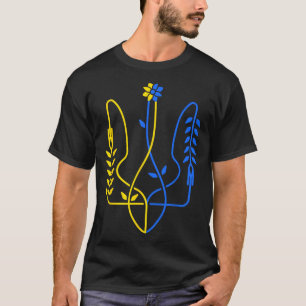 Ukraine Golden Trident Symbol Ukrainian Flag Men W T-Shirt