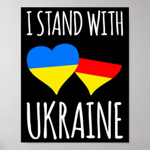 Ukraine Heart Flag Germany Friendship Poster