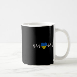 Ukraine Heartbeat Pulse Ukraine Flag I Love Ukrain Coffee Mug