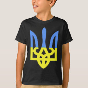 Ukraine Herb Blue And Yellow Ukrainian Flag Pocket T-Shirt